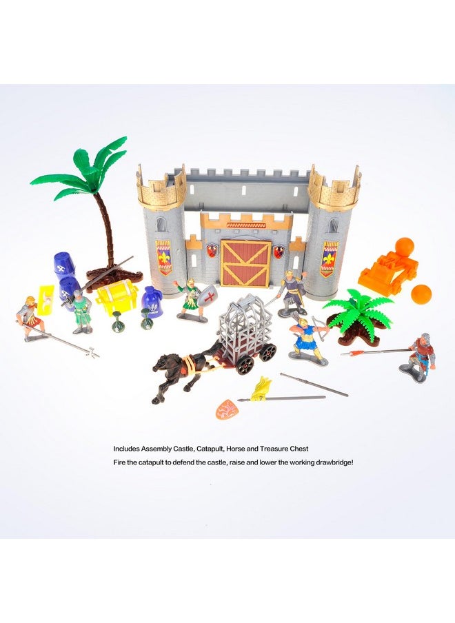 PowerTRC PowerTRC Roman Era Kingdom Action Figures with Toy Armys, Knights, Horse, Castle, Treasure Chests, Catapult and Figurines Playset for Kids  - Image 4