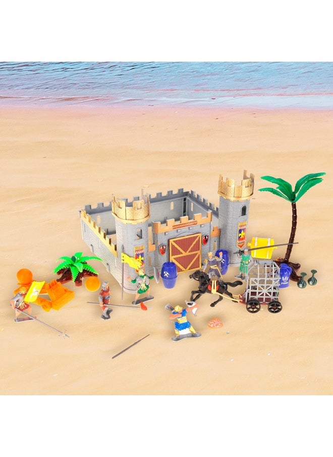 PowerTRC PowerTRC Roman Era Kingdom Action Figures with Toy Armys, Knights, Horse, Castle, Treasure Chests, Catapult and Figurines Playset for Kids  - Image 5