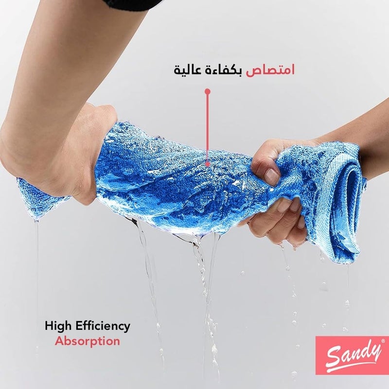Premium Hotel Quality Bath Towel 100% Cotton Made in Egypt, Soft Quick Drying and Highly Absorbent (70x140 cm) - Light Blue - Image 4