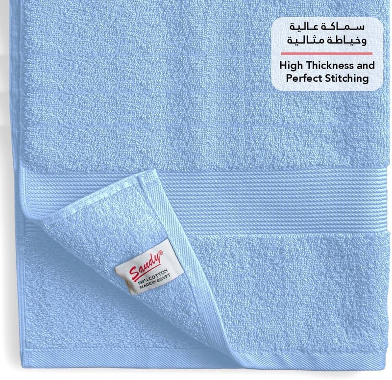 Premium Hotel Quality Bath Towel 100% Cotton Made in Egypt, Soft Quick Drying and Highly Absorbent (70x140 cm) - Light Blue - Image 2
