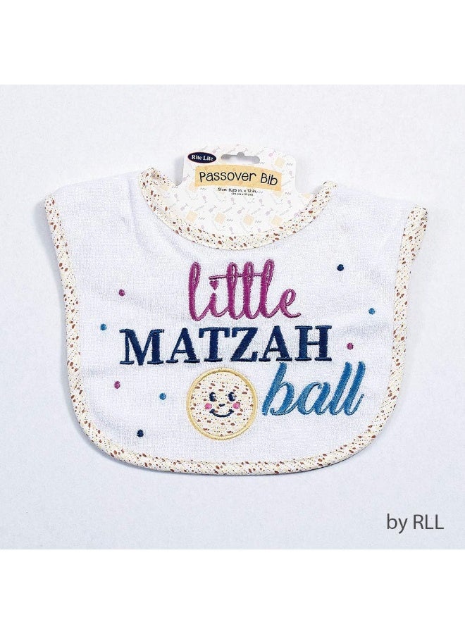 Rite Lite Adorable Little Matzah Ball Embroidered Bib - Image 2