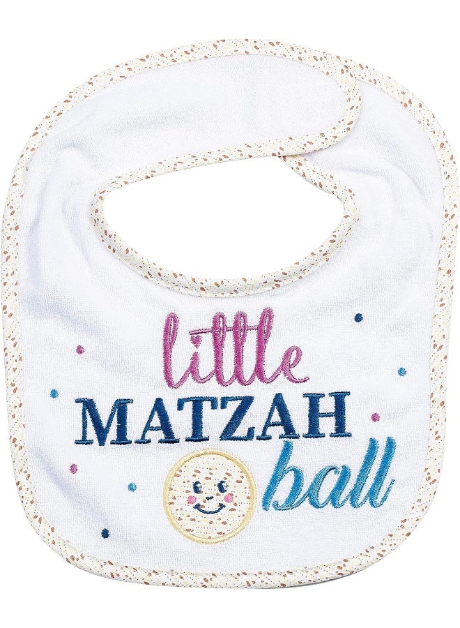 Rite Lite Adorable Little Matzah Ball Embroidered Bib - Image 1