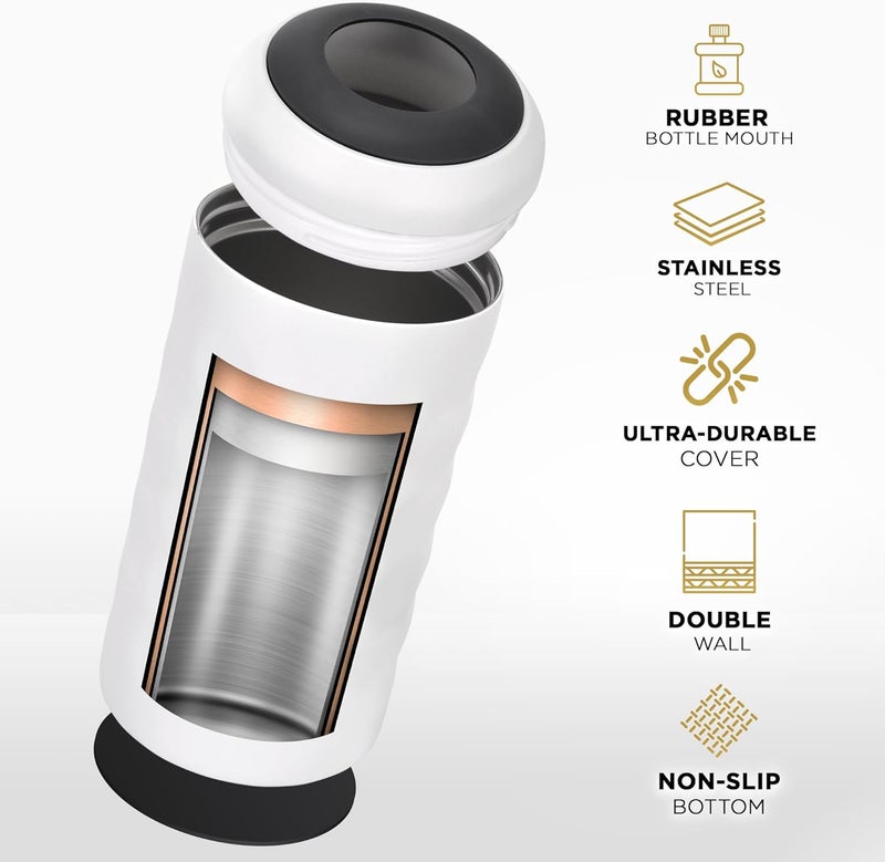 UMIEN Premium Wine Chiller - 750ml Stainless Steel Wine Bottle Cooler, Vacuum Insulated & Double-Walled - Keeps Wine Cold for 6+ Hours - Champagne Chiller Sleeve for Most Bottles - White - Image 4