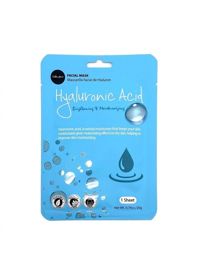 Celavi Essence Facial Face Mask Paper Sheet Korea Skin Care Moisturizing 6 packs for each 6 flavors (New C) K-Beauty Skincare 36 masks in a pack Made in Korea