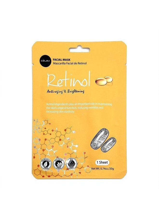 Celavi Essence Facial Face Mask Paper Sheet Korea Skin Care Moisturizing 6 packs for each 6 flavors (New C) K-Beauty Skincare 36 masks in a pack Made in Korea