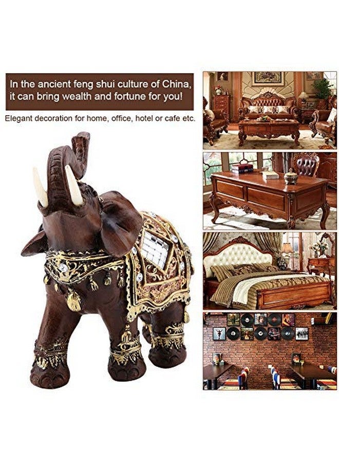 Hztyyier Good Luck Elephant Statue Feng Shui Elephant Decor Resin Elephant Figurines For Wealth Lucky Figurine Home Decor Gift(S) - Image 3