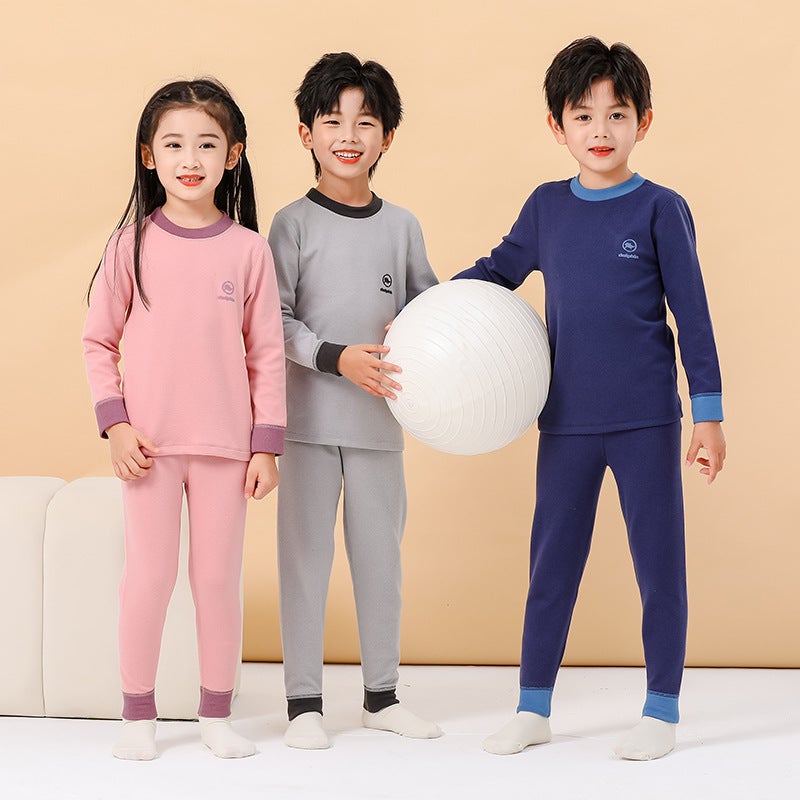 Children'S Thermal Underwear Suit De Ling Velvet Large Children'S Boys And Girls Autumn Clothes Autumn Pants Suit - Image 5