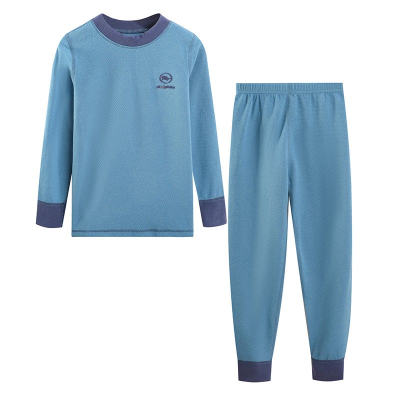 Children'S Thermal Underwear Suit De Ling Velvet Large Children'S Boys And Girls Autumn Clothes Autumn Pants Suit - Image 1