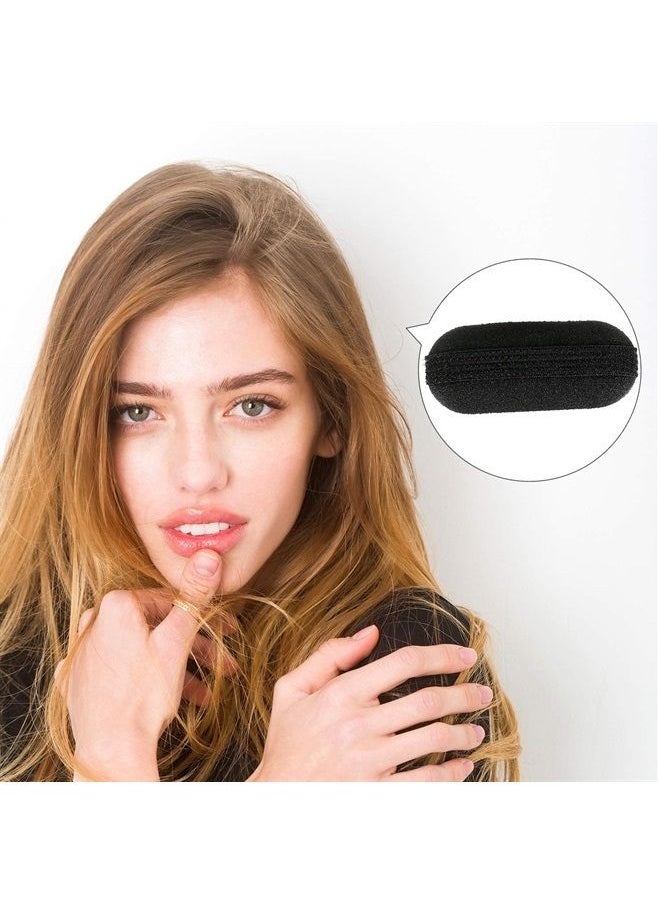 WILLBOND 11 Pieces Sponge Volume Hair Bases Set Bump it Up Inserts Hair Styling Tools Bump Up Combs Clips Sponge Hair Bun Updo Accessories for Women Girl DIY Hairstyles (Black, Brown)  - Image 4