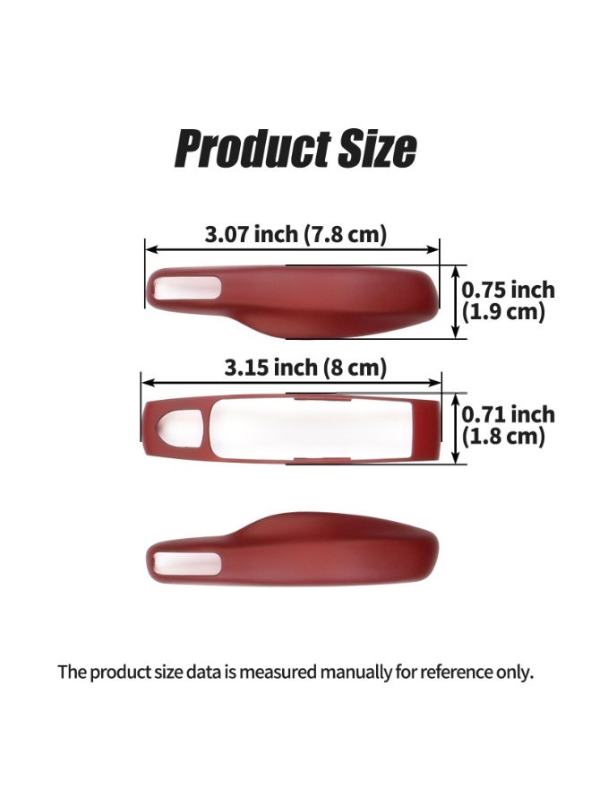 NOSKIN 3PCS Key Shells Fit for Porsche Key Fob Covers Shell,Compatible with Cayenne Panamera 911 718 Macan Boxster Cayman,Bordeaux Red - Image 3
