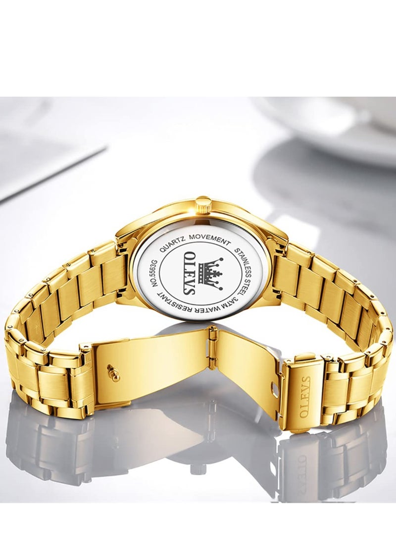 أوليفز ساعات رجالية كوارتز انالوج بعقارب من الستانلس ستيل مقاومة للماء 5563 - Image 5