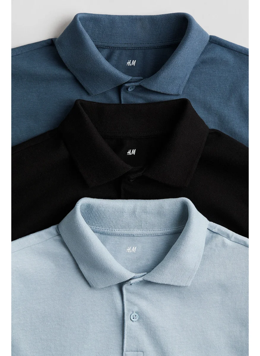 H&M 3-Pack Cotton Polo Shirts