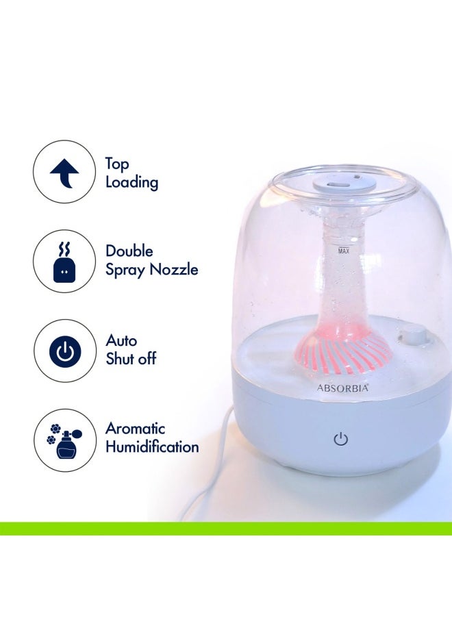 Absorbia 4L Ultrasonic Humidifier for Room Moisture | Double Spray Nozzle with 3 Mist Levels - pzsku/Z96B0AB0102CD61963C6DZ/45/_/1735648227/897cb146-d8f2-4c33-b073-7b96e44e7076