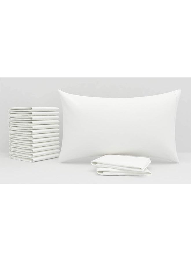 KASTWAVE 20 Pieces Disposable Pillow Cases, 32 x 20 Inches White Pillowfor Hotels Single Use Pillowcase, Disposable Home Bedding Supplies  - Image 1