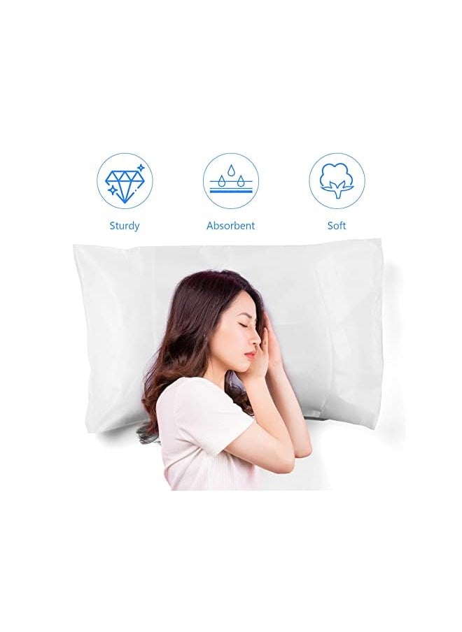 KASTWAVE 20 Pieces Disposable Pillow Cases, 32 x 20 Inches White Pillowfor Hotels Single Use Pillowcase, Disposable Home Bedding Supplies  - Image 3