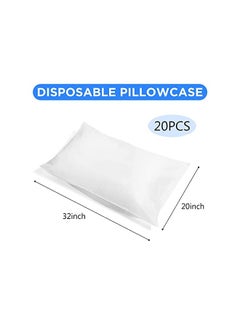 KASTWAVE 20 Pieces Disposable Pillow Cases, 32 x 20 Inches White Pillowfor Hotels Single Use Pillowcase, Disposable Home Bedding Supplies  - Image 2