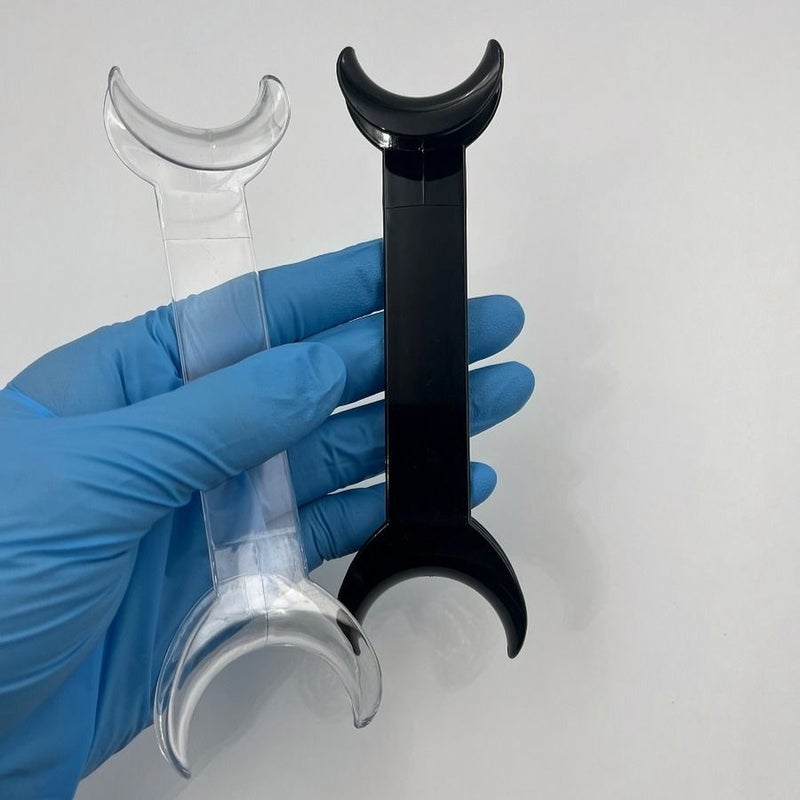 Black T Shape Mouth Opener 2 Heads 4pcs Orthodontic Dentistry Tool Small Large - Image 1