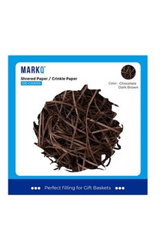 MARKQ Crinkle Cut Shredded Paper Filler for Gift Wrapping Hamper/Basket Filling Packing Supplies (Chocolate brown)  - Image 2
