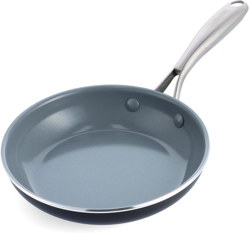 Greenpan Swift Healthy Ceramic Nonstick, 8" Frying Pan Skillet, Stainless Steel Handle, PFAS-Free, Dishwasher Safe, Oven Safe, Black - Image 1