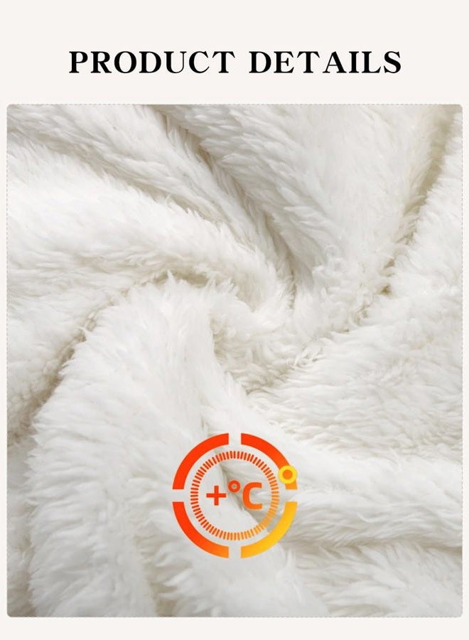 HOTIAN Fleece Onesie Pajamas for Women Fuzzy Sherpa Hooded Romper One Piece Winter Sleepwear Flannel Pajama Jumpsuit(Beige-M) - Image 5