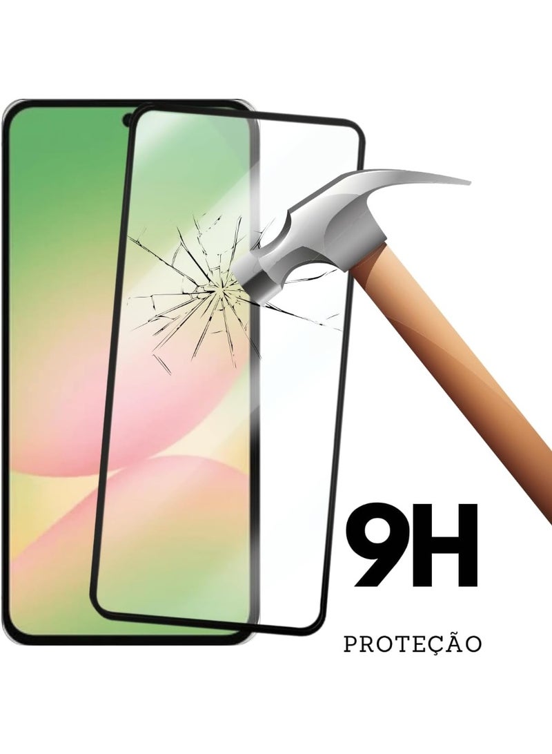 واقي شاشة زجاجي بإطار أسود لهاتف Samsung Galaxy A36 - A56 - S24 FE - Image 3