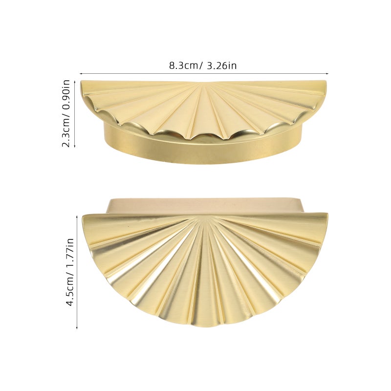 2pcs Semi-Circle Antique Golden Handles For Cabinet Closet And Shoe Cabinet Doors Vintage Pulls Dresser Drawers Handles Replacement - Image 4
