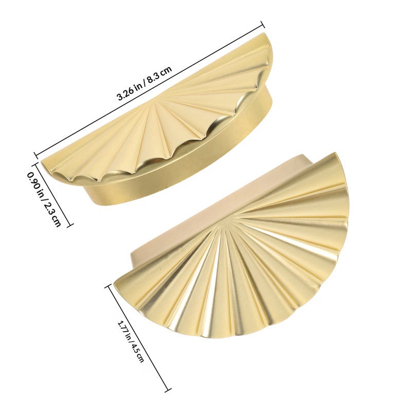 2pcs Semi-Circle Antique Golden Handles For Cabinet Closet And Shoe Cabinet Doors Vintage Pulls Dresser Drawers Handles Replacement - Image 2