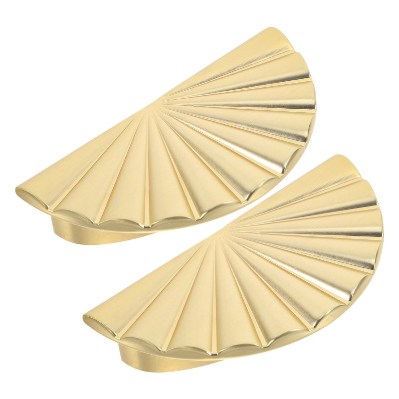2pcs Semi-Circle Antique Golden Handles For Cabinet Closet And Shoe Cabinet Doors Vintage Pulls Dresser Drawers Handles Replacement - Image 1