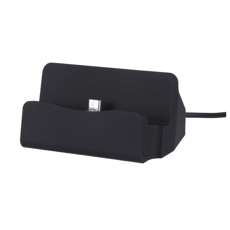 Black Desktop Charging Dock Stand With Built In USB Cable Fast Charging Station For Mobile Phones - Image 2
