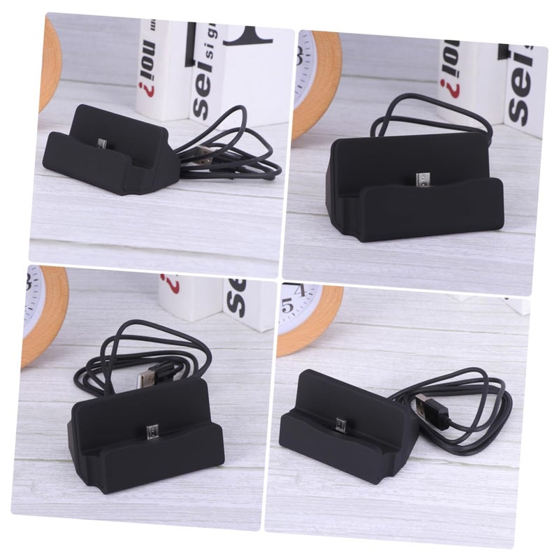 Black Desktop Charging Dock Stand With Built In USB Cable Fast Charging Station For Mobile Phones - Image 5
