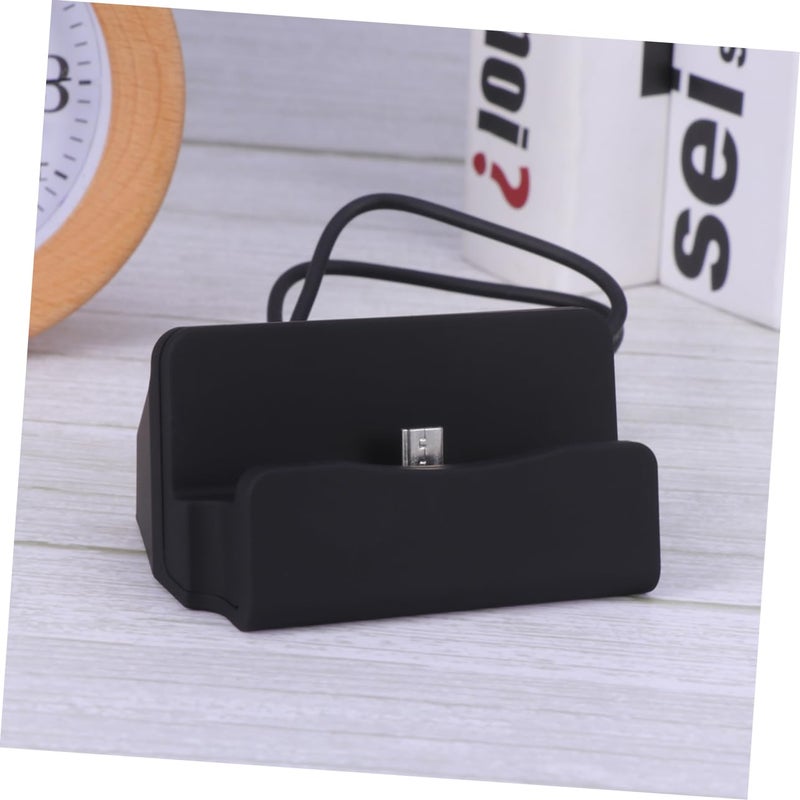 Black Desktop Charging Dock Stand With Built In USB Cable Fast Charging Station For Mobile Phones - Image 3