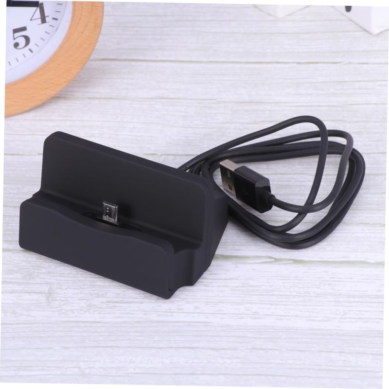 Black Desktop Charging Dock Stand With Built In USB Cable Fast Charging Station For Mobile Phones - Image 4