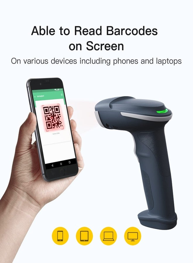 Inateck QR Barcode Scanner, 2D Wireless Barcode Scanner, 3 in 1 Barcode Reader, Screen Scanning, BCST-54 Blue - Image 3