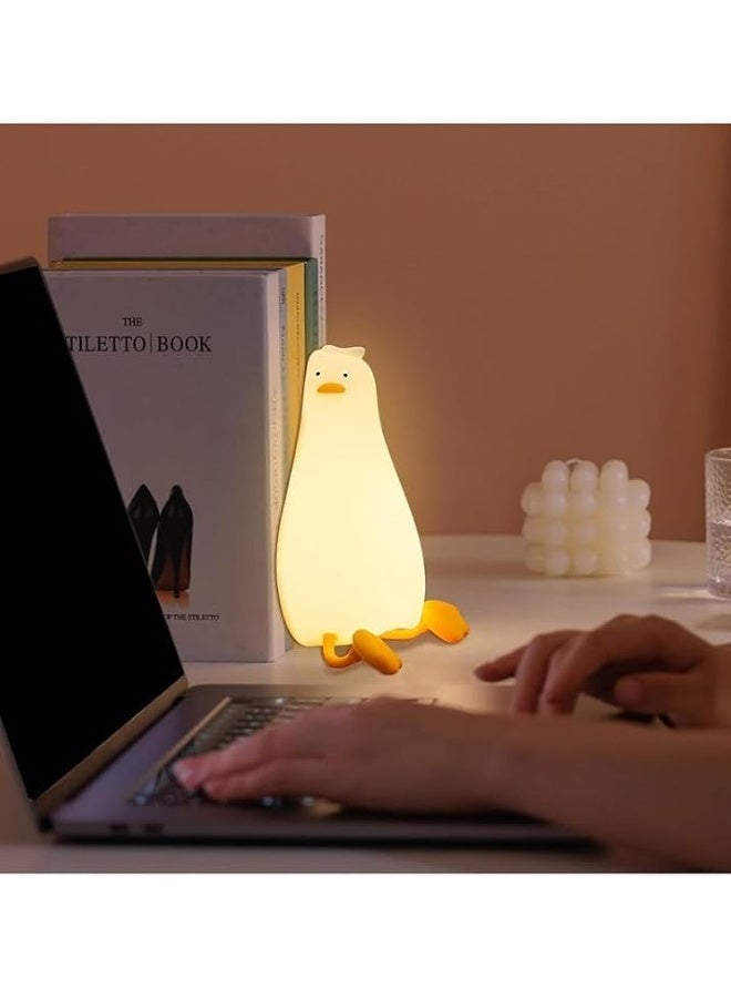 مصباح ليلي LED على شكل بطة، مصباح حضانة سيليكون يعمل باللمس، قابل لإعادة الشحن عبر USB، 3 مستويات سطوع قابلة للتعتيم - Image 4
