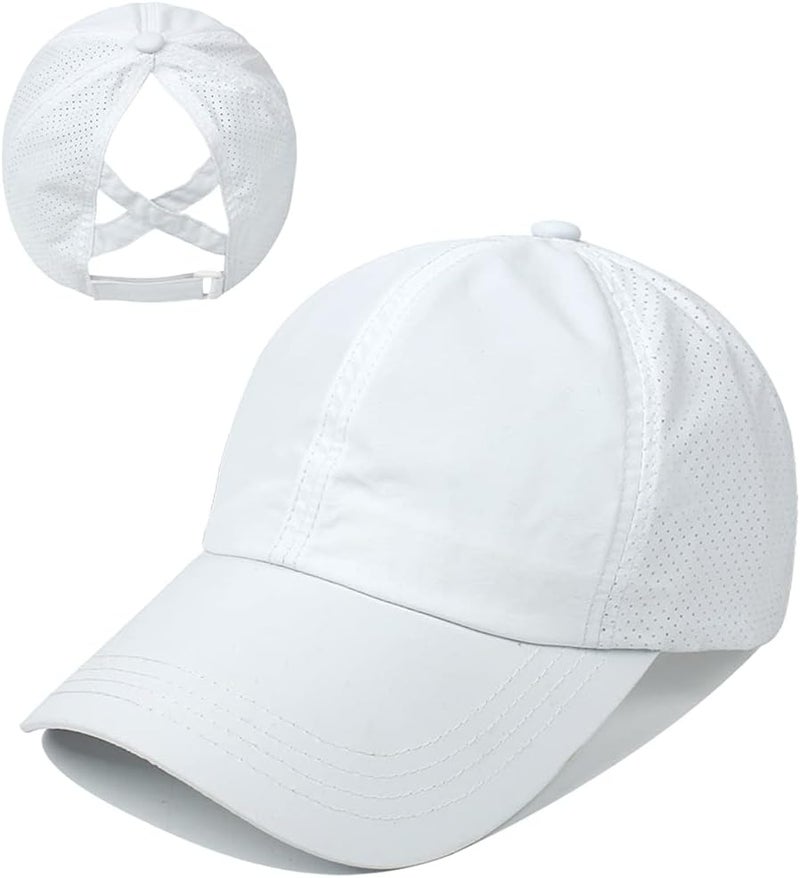 Bucaum Cross Hat Womens Baseball Cap -Cross Ponytail Hat Baseball Cap - Image 1