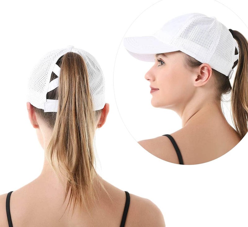 Bucaum Cross Hat Womens Baseball Cap -Cross Ponytail Hat Baseball Cap - Image 4
