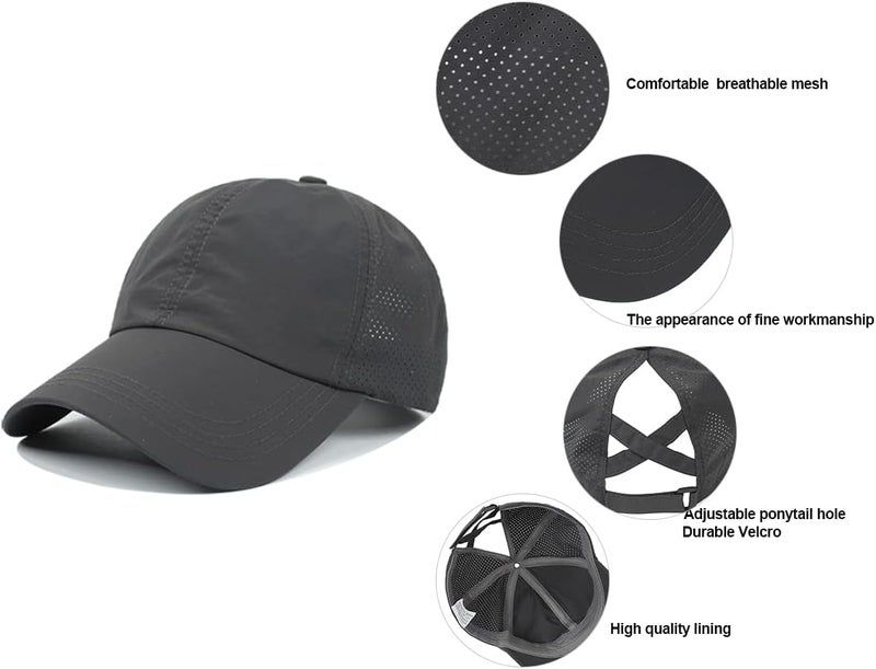 Bucaum Cross Hat Womens Baseball Cap -Cross Ponytail Hat Baseball Cap - Image 3