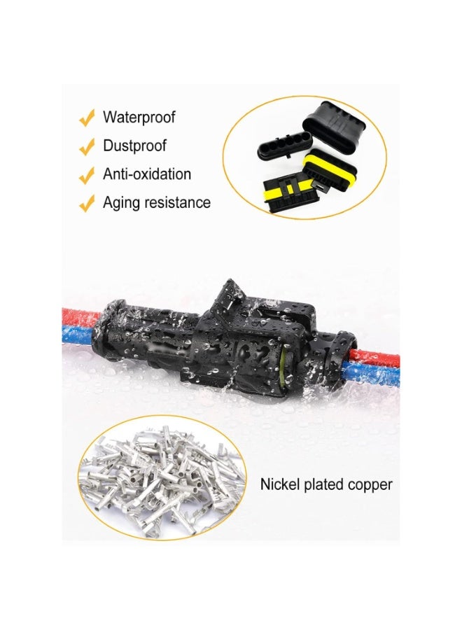 كيلا مجموعة موصلات كهربائية طرفية، 352 قطعة، معبأ في علبة، طقم موصلات أسلاك مصابيح زينون، موصلات كهربائية ذات 1/2/3/4 دبابيس، مقاومة للماء، موصلات كهربائية للسيارات - Image 3