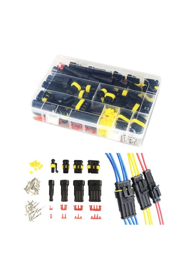 كيلا مجموعة موصلات كهربائية طرفية، 352 قطعة، معبأ في علبة، طقم موصلات أسلاك مصابيح زينون، موصلات كهربائية ذات 1/2/3/4 دبابيس، مقاومة للماء، موصلات كهربائية للسيارات - Image 1