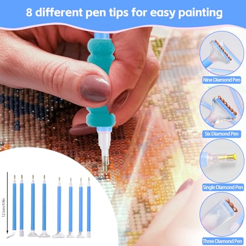 DNSGOOR 186Pcs All Inclusive Diamond Art Accessories Kit Diamond Painting A4 LED Light Pad Set with Diamond Art Sealer Glue Stand Storage Case Pens 5D Painting Tools for DIY Drill Craft - Image 4