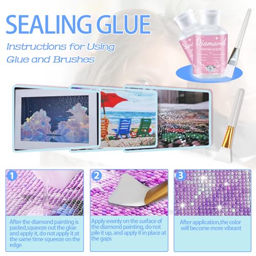 DNSGOOR 186Pcs All Inclusive Diamond Art Accessories Kit Diamond Painting A4 LED Light Pad Set with Diamond Art Sealer Glue Stand Storage Case Pens 5D Painting Tools for DIY Drill Craft - Image 3