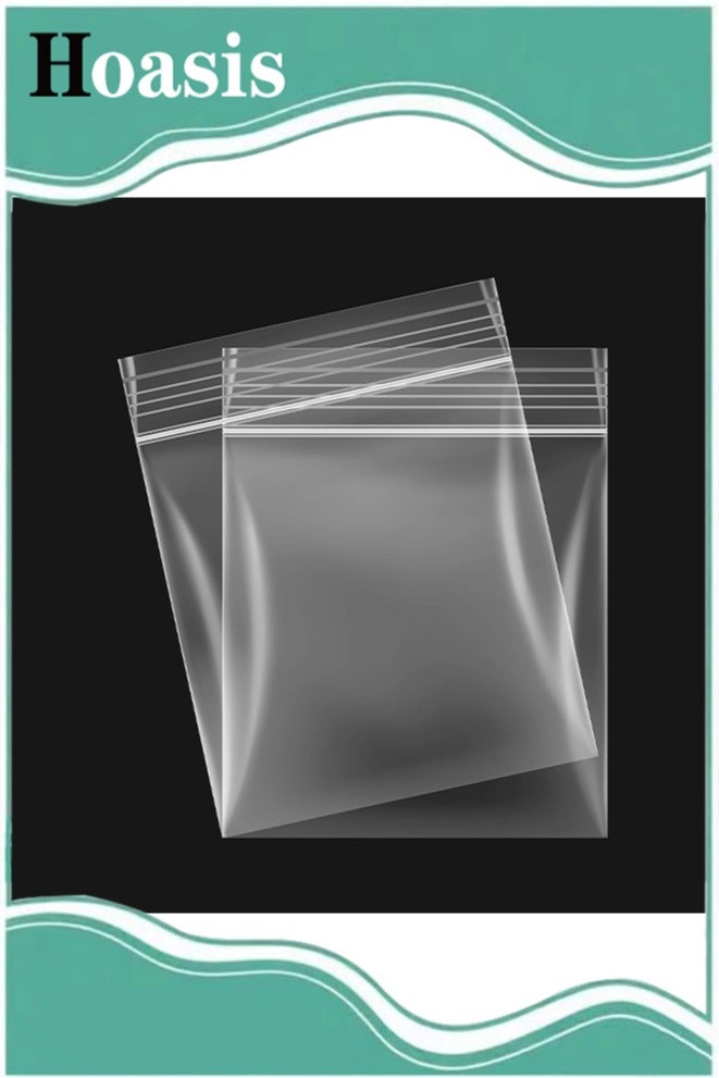 Hoasis 100 Grip Seal Freezer Bags , Strong Resealable and Reusable Clear Plastic Zip Lock Bags, Used for Food Storage, Jewellery, Medicine (9 x 12 cm) - Image 1