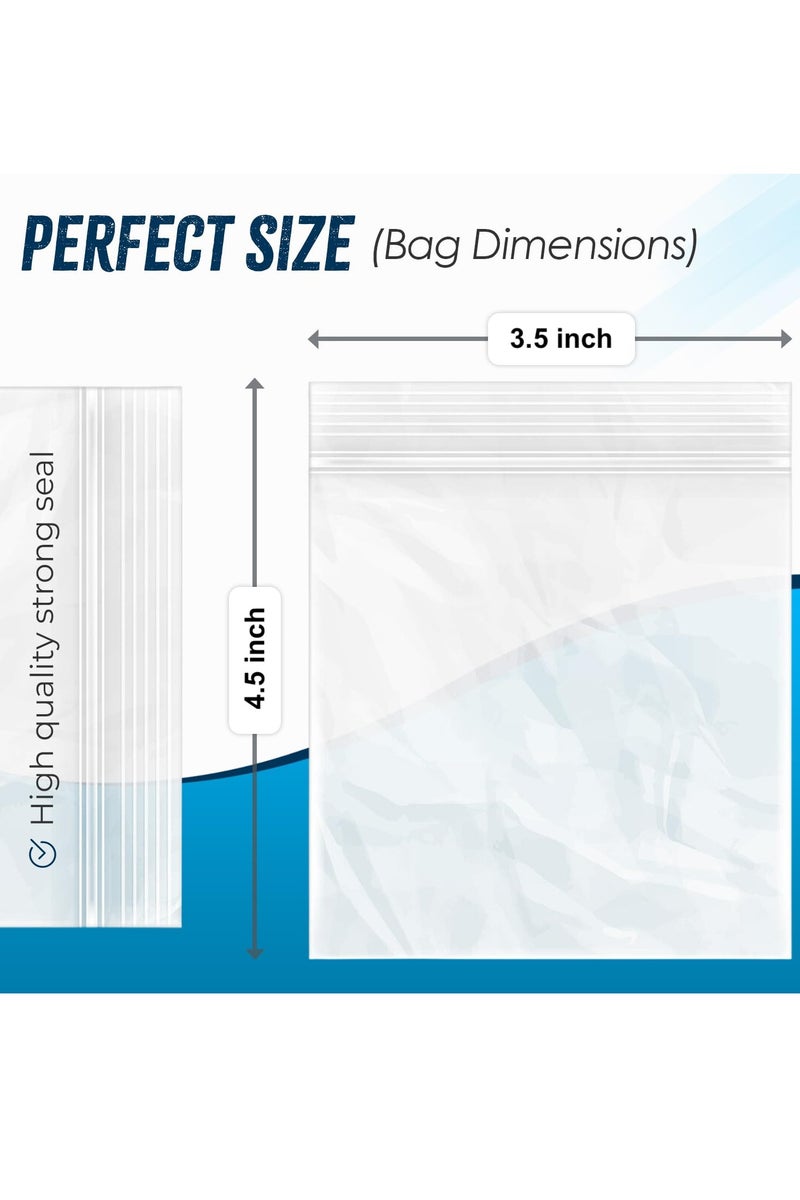 Hoasis 100 Grip Seal Freezer Bags , Strong Resealable and Reusable Clear Plastic Zip Lock Bags, Used for Food Storage, Jewellery, Medicine (9 x 12 cm) - Image 2