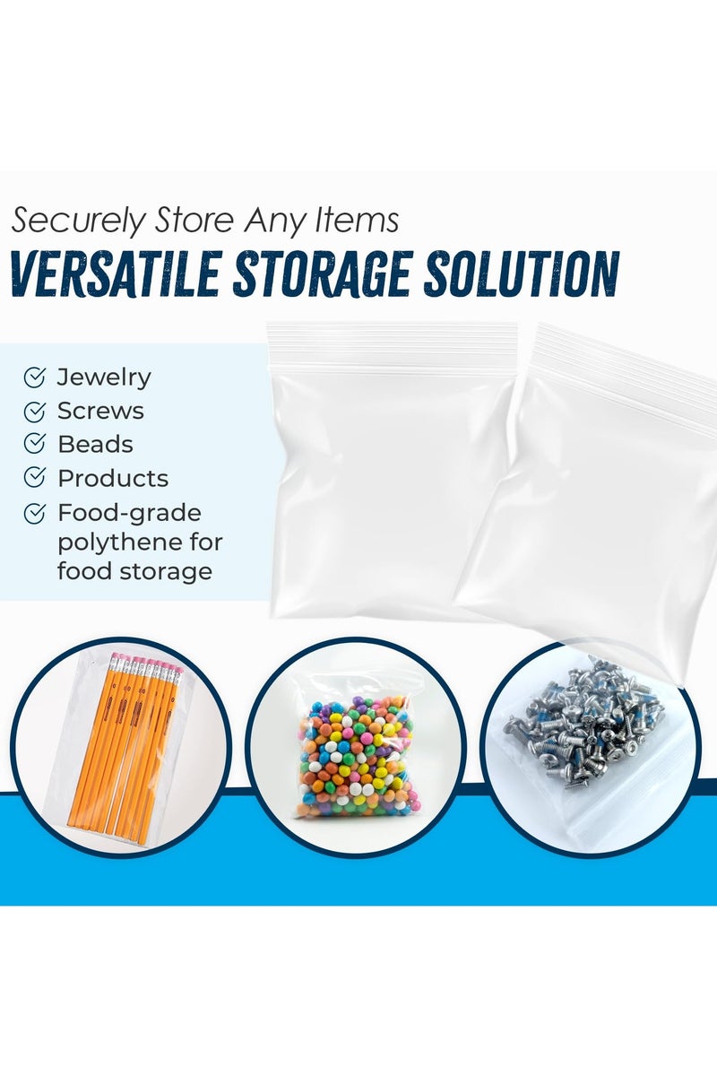 Hoasis 100 Grip Seal Freezer Bags , Strong Resealable and Reusable Clear Plastic Zip Lock Bags, Used for Food Storage, Jewellery, Medicine (9 x 12 cm) - Image 4