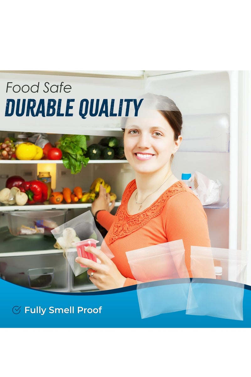 Hoasis 100 Grip Seal Freezer Bags , Strong Resealable and Reusable Clear Plastic Zip Lock Bags, Used for Food Storage, Jewellery, Medicine (9 x 12 cm) - Image 5