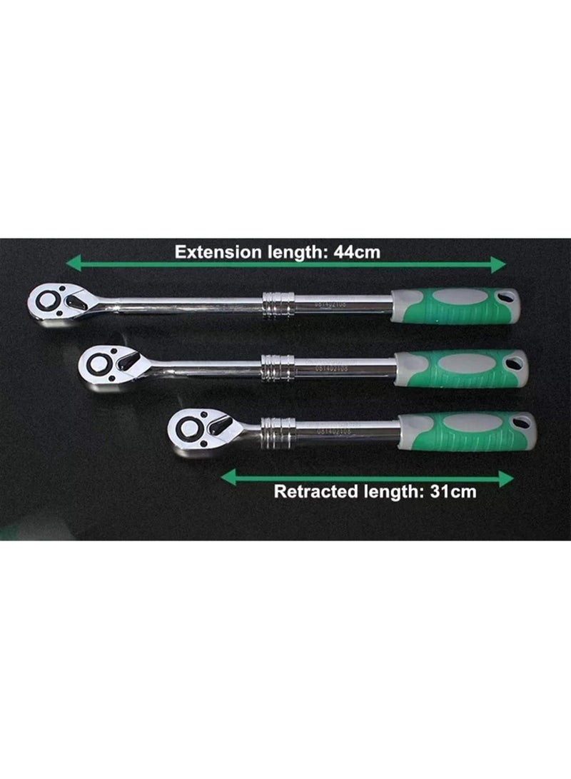 GGOOT spanners 3pcs 1/2Inch Auto Telescopic Ratchet Wrench Universal Key Spanner Length 31-44cm Torque Wrench Car Bike Repair Tool Set Hand Tool Kit Hardware Tool Kits Tool Set Hand Tool Kit  - Image 3