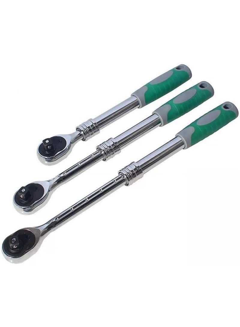 GGOOT spanners 3pcs 1/2Inch Auto Telescopic Ratchet Wrench Universal Key Spanner Length 31-44cm Torque Wrench Car Bike Repair Tool Set Hand Tool Kit Hardware Tool Kits Tool Set Hand Tool Kit  - Image 1