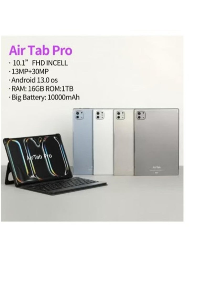 AirTab - 10.1 -Inch Smart Tablet AIRTAB PRO Android 13 Tablet With 1TB Storage and 16GB RAM Quad Core Wi-Fi LTE Dual Sim with Touch Pen and Keyboard - BLUE - Image 1