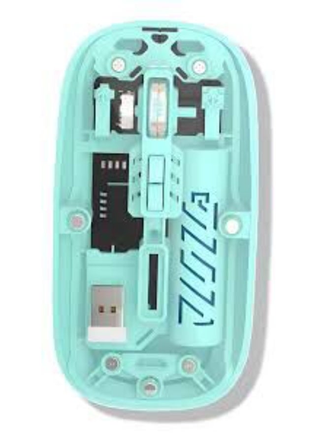 ماوس الشفاف، بلوتوث 5.2 و2.4 جيجاهرتز، قابل لإعادة الشحن من النوع C، ماوس لاسلكي RGB، ماوس ألعاب بصري لاسلكي، بطارية كبيرة 400 مللي أمبير/ساعة، ماوس لاسلكي قابل لإعادة الشحن - Image 1