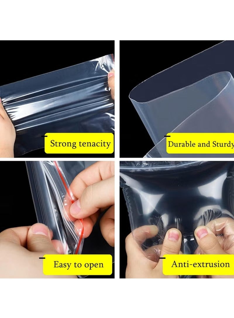 100 Resealable Clear Plastic Bags, Resealable Storage Bags, Food, Tools, Jewelry, Stationery and More Storage